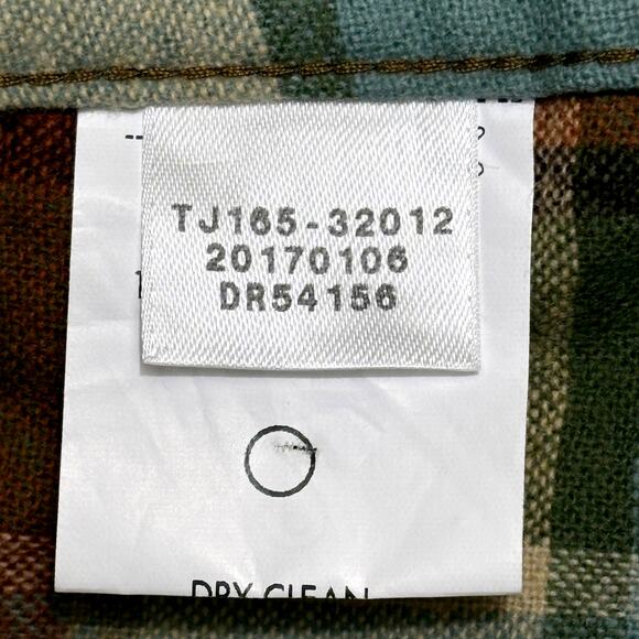 Pendleton GAMBLER 100% Virgin Wool Flannel Shirt Dress in Tan Green Plaid M NWOT - Picture 5 of 5